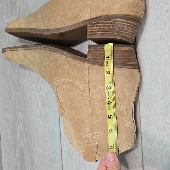 Lucky Brand Women Tan Suede Ankle Moto Boho Boots The Pointed Toe Shoes 8.5M - Picture 10 of 14